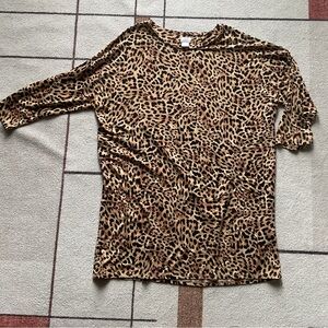 Chico's Brown Animal Print 3/4 Sleeve Tunic